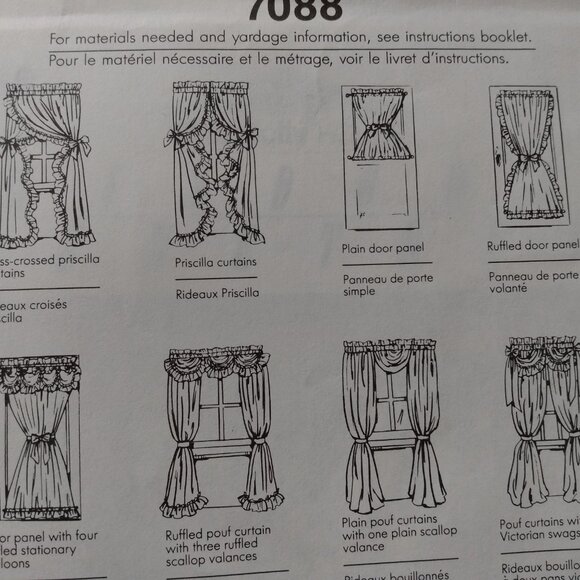 Priscilla Curtains Sewing Pattern Door Window Panel Victorian Ruffle Pouf Swag - Picture 8 of 10